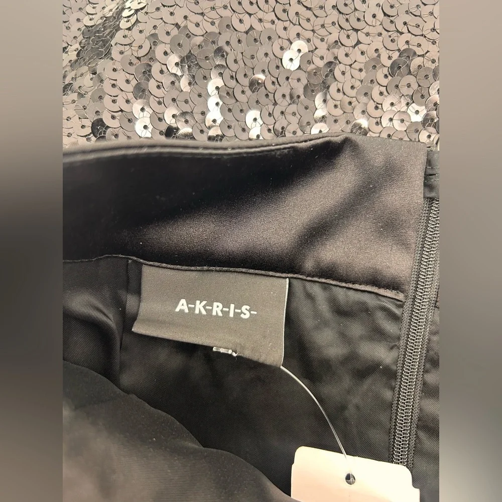 AKRIS Black Sequin BEADED PENCIL SKIRT QUIET LUXURY OLD MONEYSIZE 4 - Picture 3 of 11
